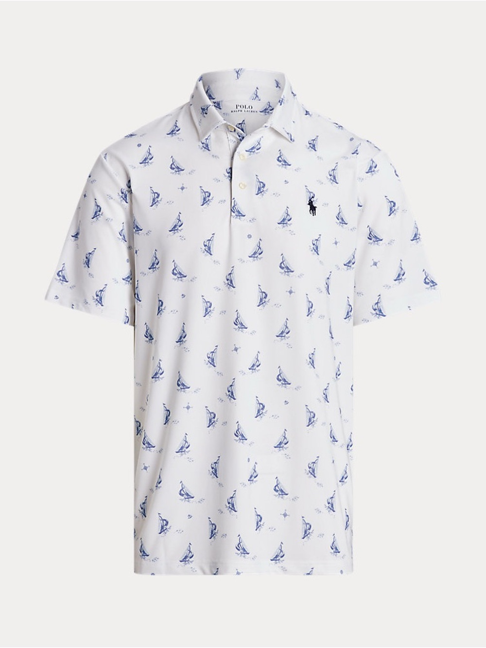Polo Ralph Lauren Classic Fit Performance Polo Shirt XL white blue sailboat - Picture 5 of 14
